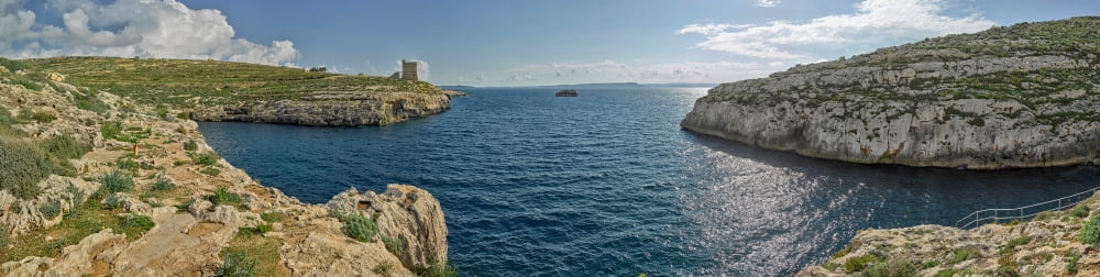 Elevated view of islands in the sea Mgarr ix-Xini Gozo Island Xewkija Gozo Malta Canvas Art - Panoramic Images (5 x 20)