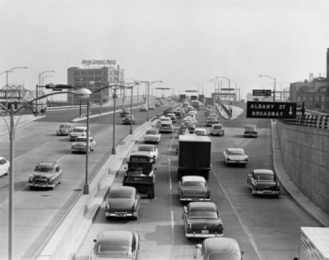 Elevated view of motorway traffic Canvas Art - (18 x 24)
