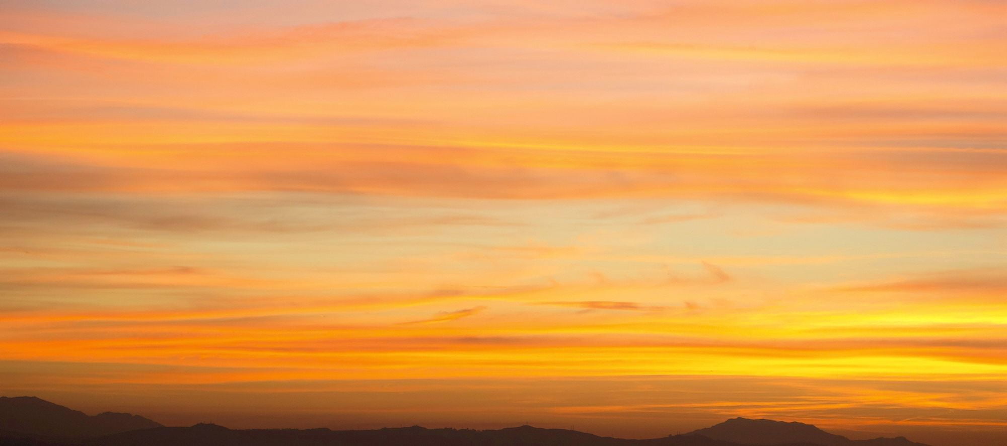 Elevated view of mountains at sunset San Jacinto Riverside County California USA Canvas Art - Panoramic Images (27 x 9)