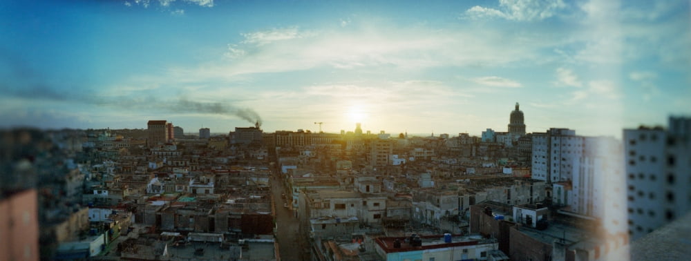 Elevated view of old Havana at sunrise Havana Cuba Canvas Art - Panoramic Images (12 x 30)