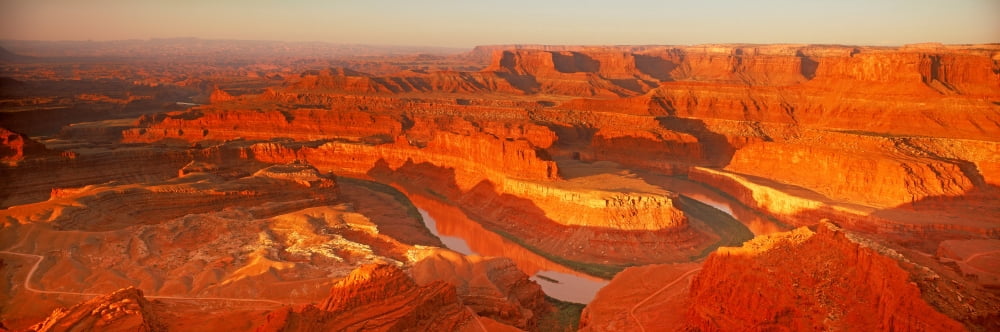 Elevated view of rock formations in canyon Dead Horse Point State Park Utah USA Canvas Art - Panoramic Images (12 x 36)