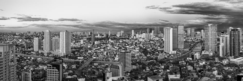 Elevated view of skylines in a city Makati Metro Manila Manila Philippines Canvas Art - Panoramic Images (6 x 18)