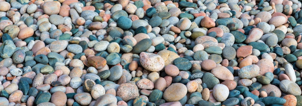 Elevated view of stones on the beach Pebble Beach Marathon Ontario Canada Canvas Art - Panoramic Images (7 x 18)