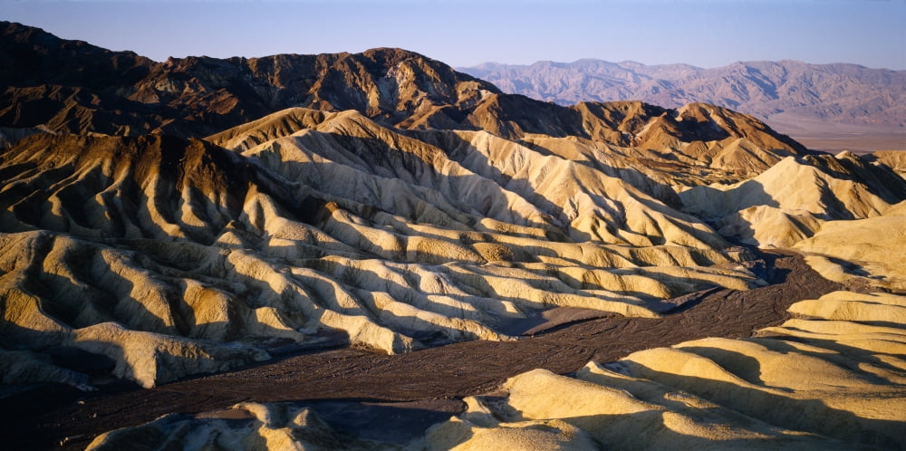 Elevated view of the Zabriskie Point Death Valley Death Valley National Park California USA Canvas Art - Panoramic Images (12 x 24)