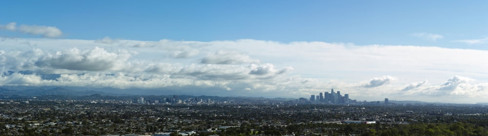 Elevated view of the city Mid-Wilshire Los Angeles California USA Canvas Art - Panoramic Images (33 x 9)
