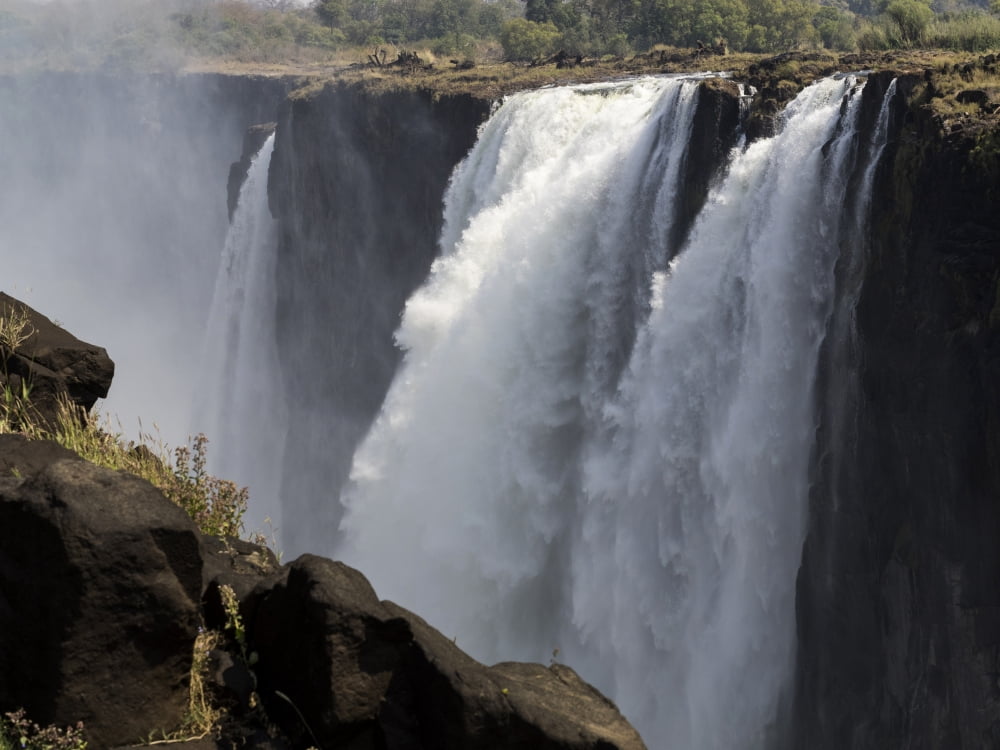 Elevated view of waterfall Devils Cataract Victoria Falls Victoria Falls National Park Zimbabwe Canvas Art - Panoramic Images (12 x 16)