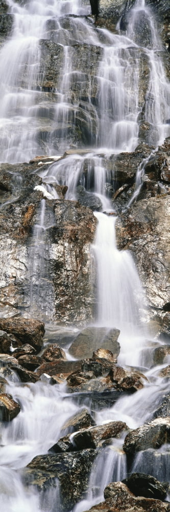 Elevated view of waterfall Grand Teton National Park Wyoming USA Canvas Art - Panoramic Images (36 x 12)