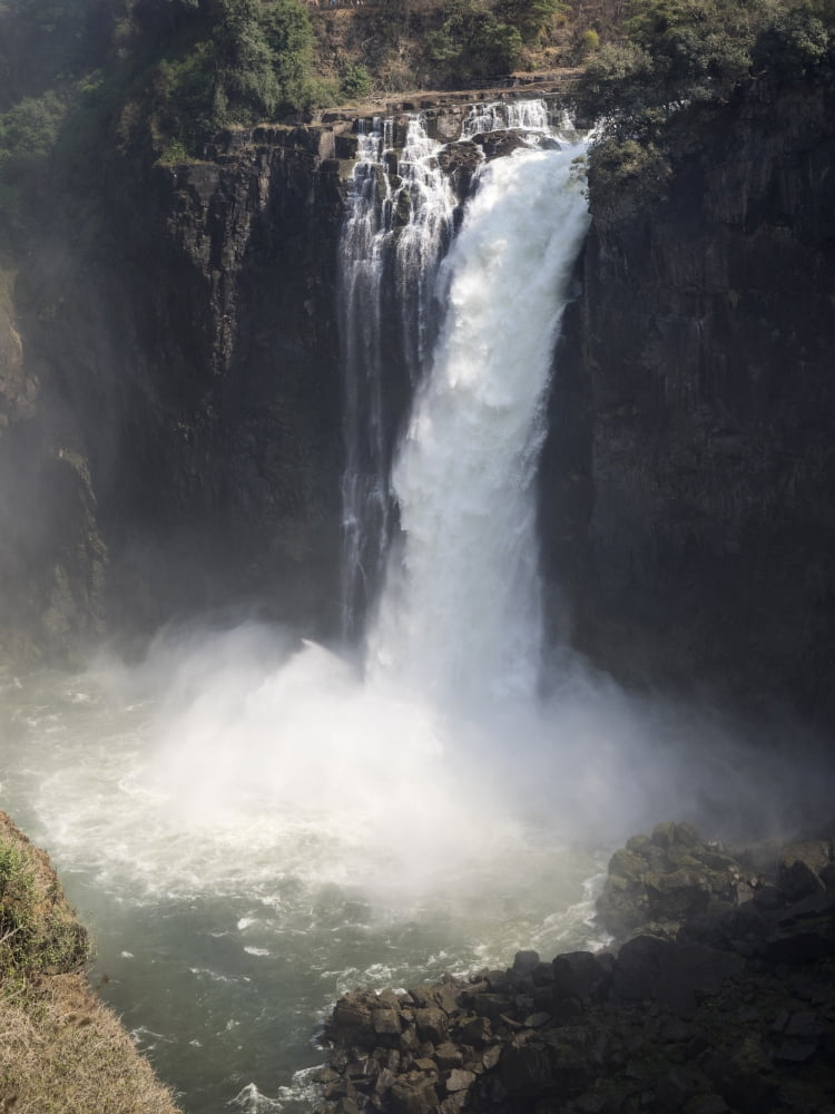 Elevated view of waterfall Horseshoe Falls Victoria Falls Victoria Falls National Park Zimbabwe Canvas Art - Panoramic Images (12 x 16)