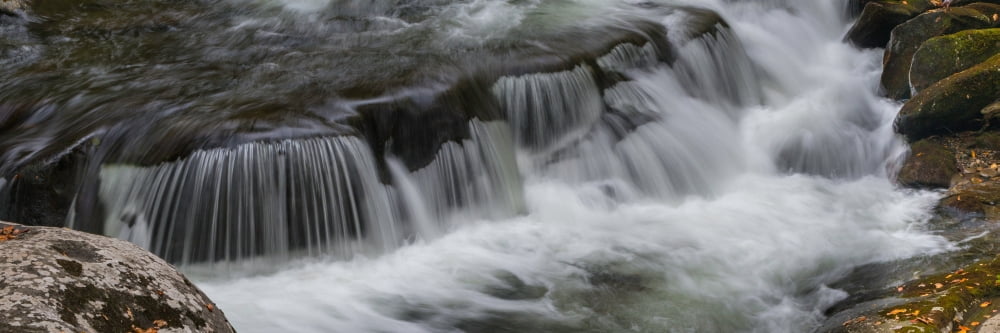 Elevated view of waterfall Middle Prong Little River Great Smoky Mountains National Park Tennessee USA Canvas Art - Panoramic Images (6 x 18)