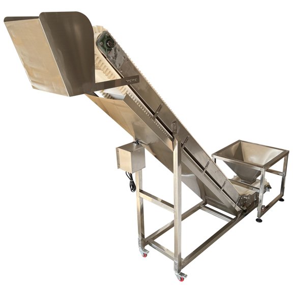 Elevating Rice Nut Conveyor Granule Food Bucket Elevator Machine PVC Belt Feeding Conveyor 220V
