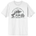 thumbnail image 1 of Elevation 7573 Cadillac North Ridge Trail Maine With Mushroom Graphic Men's White Short Sleeve Crew Neck Tee-Medium, 1 of 4