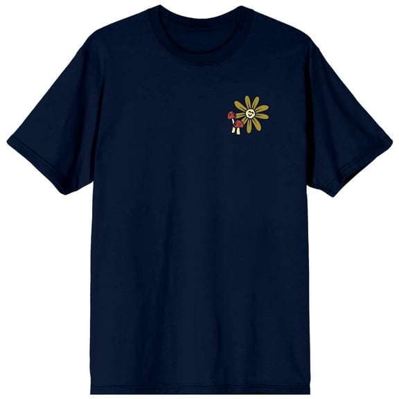 Elevation 7573 Nature Is Precious Tread With Care Crew Neck Short Sleeve Navy Men's T-shirt-Medium