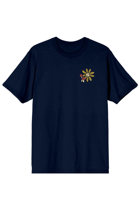Elevation 7573 Nature Is Precious Tread With Care Crew Neck Short Sleeve Navy Men's T-shirt-Small