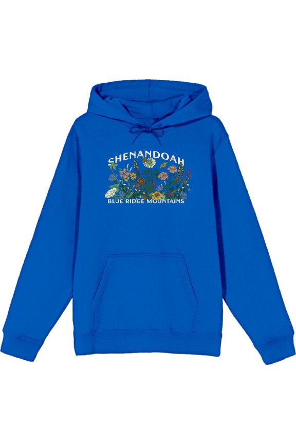 Elevation 7573 Shenandoah Wildflowers Blue Adult Long Sleeve Hoodie-Small