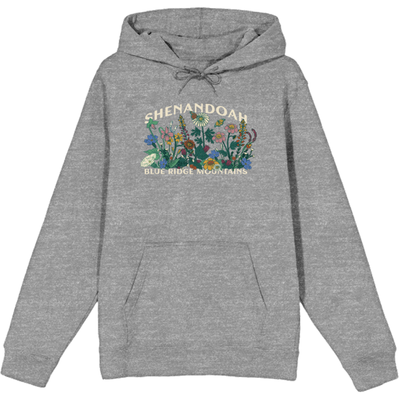 Elevation 7573 Shenandoah Wildflowers Heather Gray Adult Long Sleeve Hoodie-XL