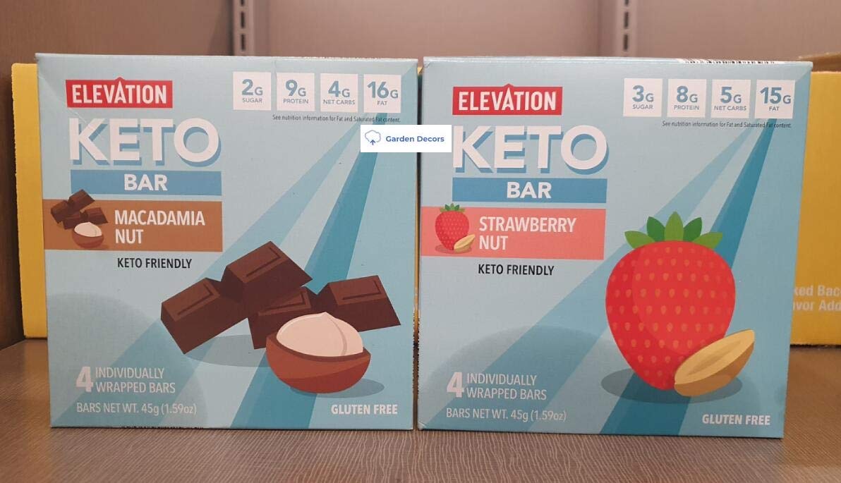 Elevation KETO Bar Macadamia Nut and Strawberry Nut (Two Boxes