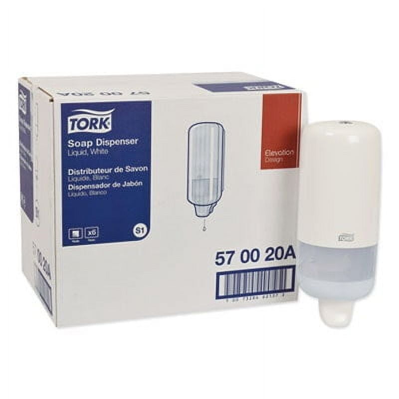 White Plastic Wall-Mounted Liquid Skincare Dispenser, 1 L Capacity