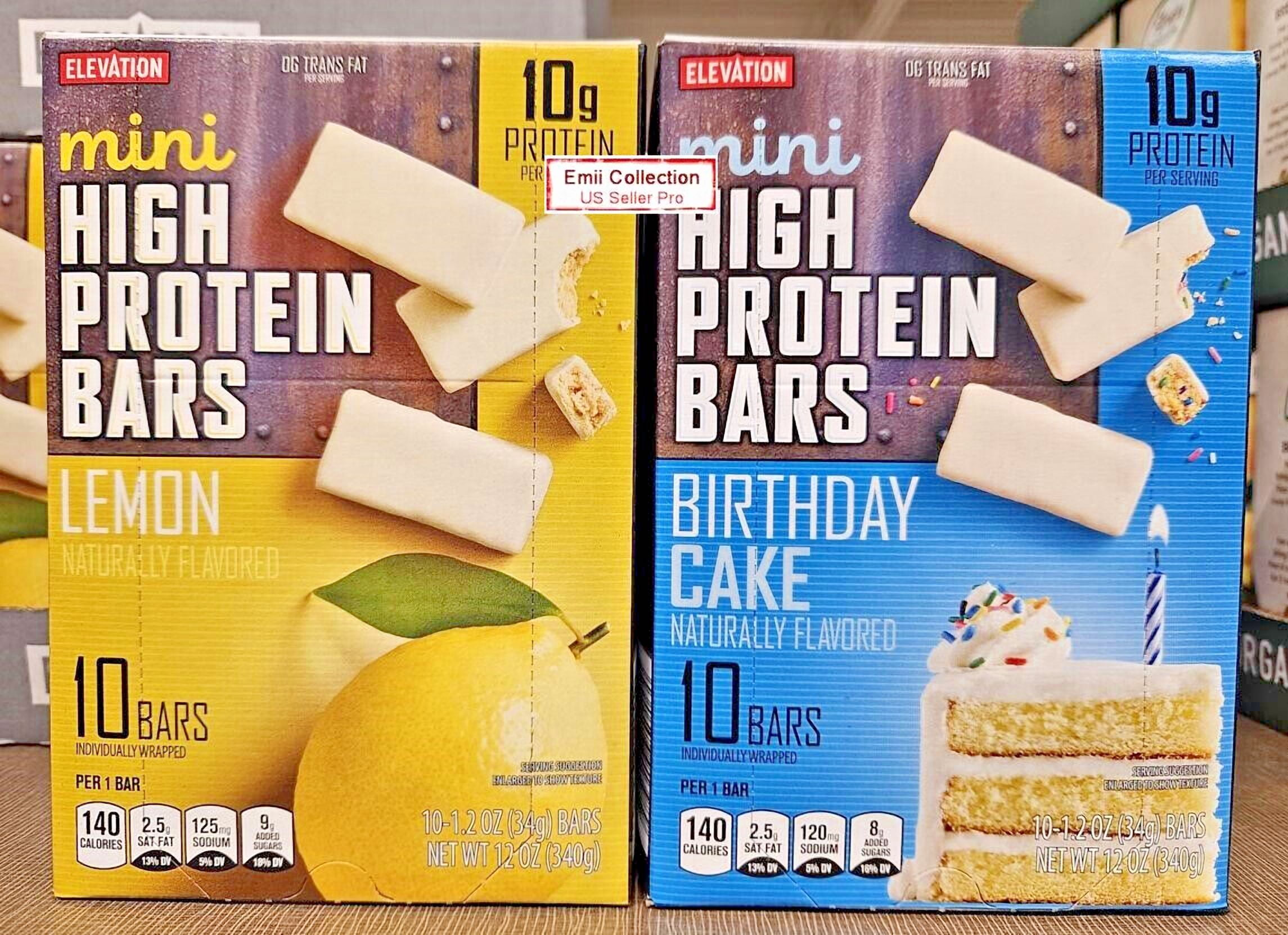 Elevation Mini High Bars Lemon & Birthday Cake 12oz 340g (2 Boxes)