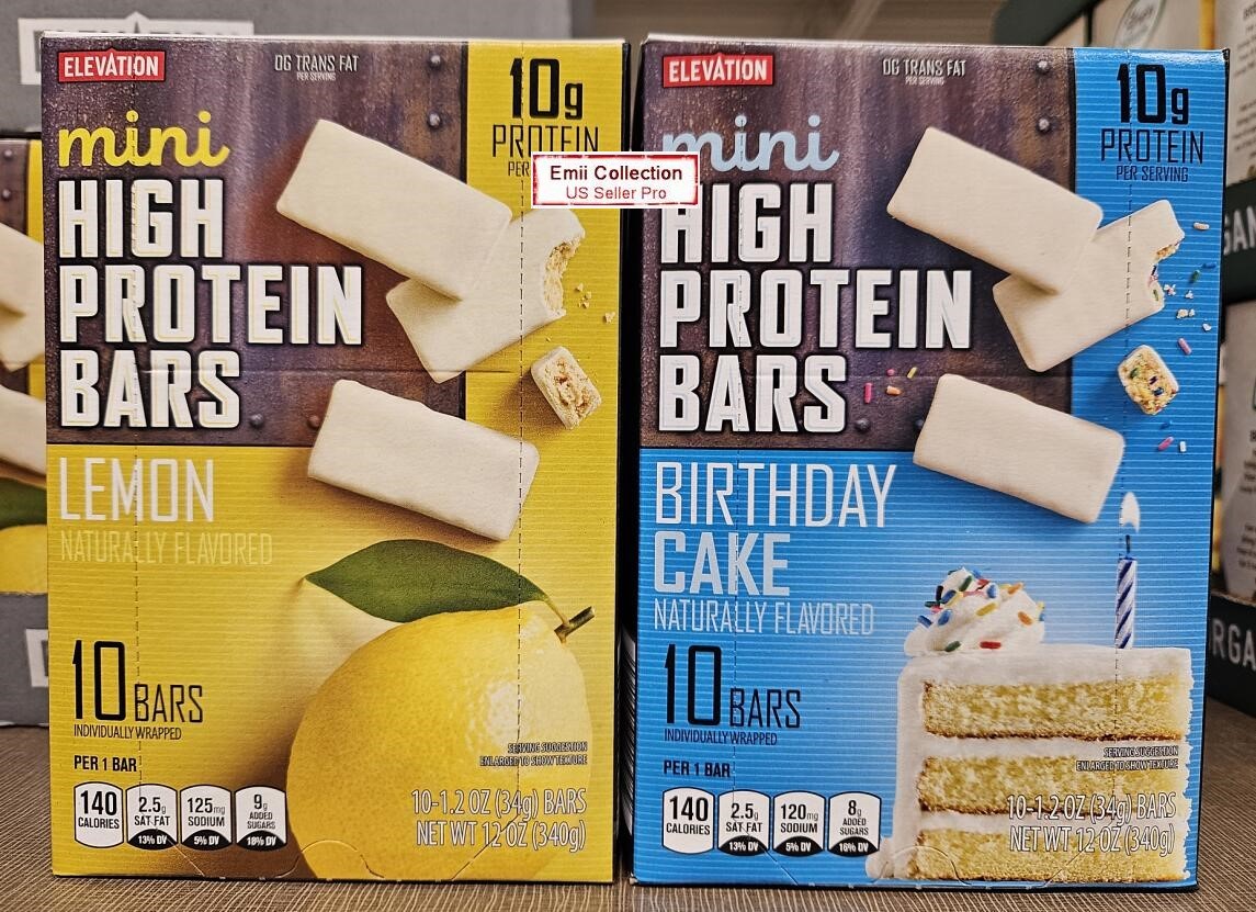 Elevation Mini High Protein Bars Lemon & Birthday Cake 12oz 340g (2