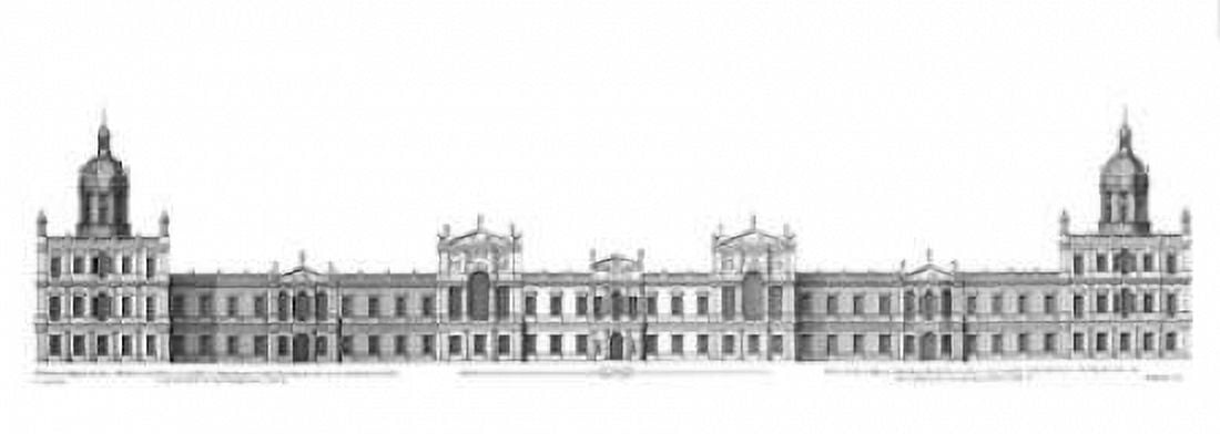 Elevation Palace of Whitehall towards Park Canvas Art - Colin Campbell (10 x 20)