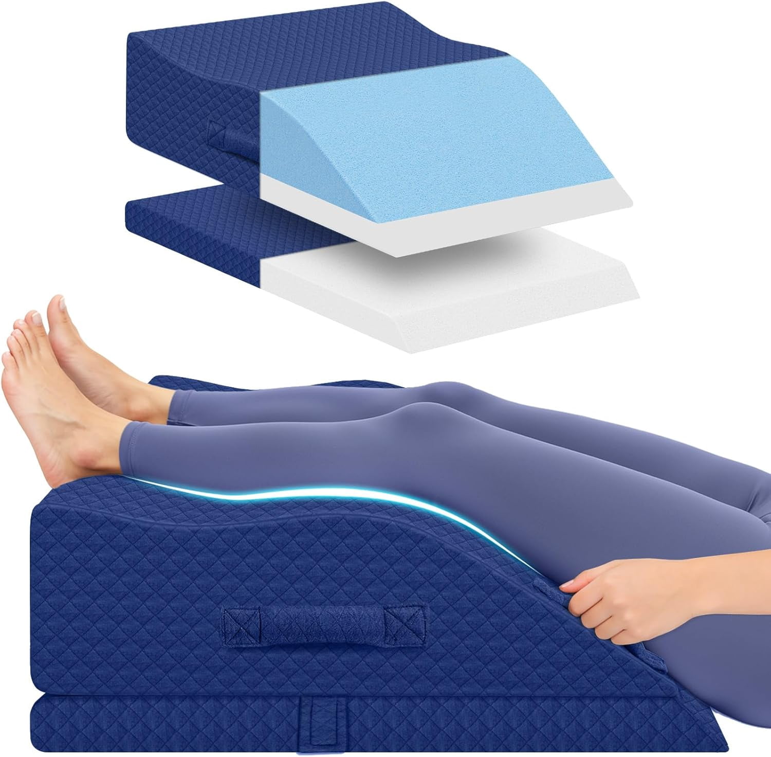 Elevation Pillows for Leg After Surgery, Memory Foam Adjustable Wedge ...