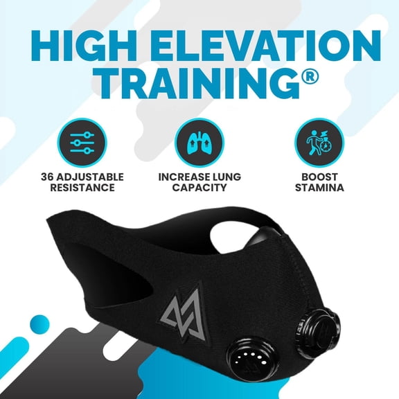 Training Mask 2.0 Blackout - Fitness, Workout Mask
