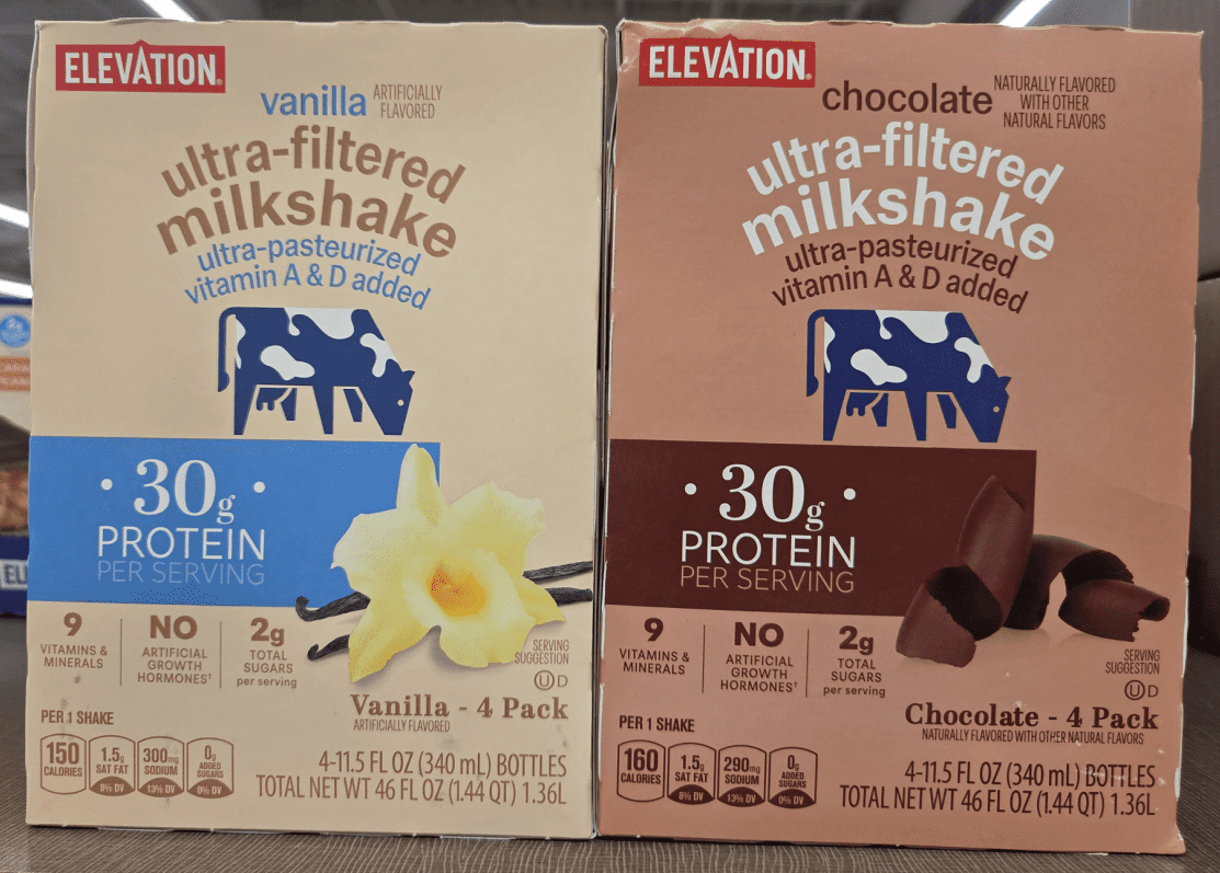 Elevation Ultra-Filtered Milkshake Vanilla & Chocolate 46fl oz 1.36L (2 Boxes)