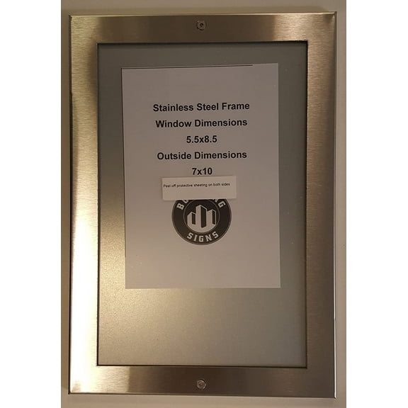 Elevator Certificate Frame 5.5x8.5 Stainless Steel (ref-2201)