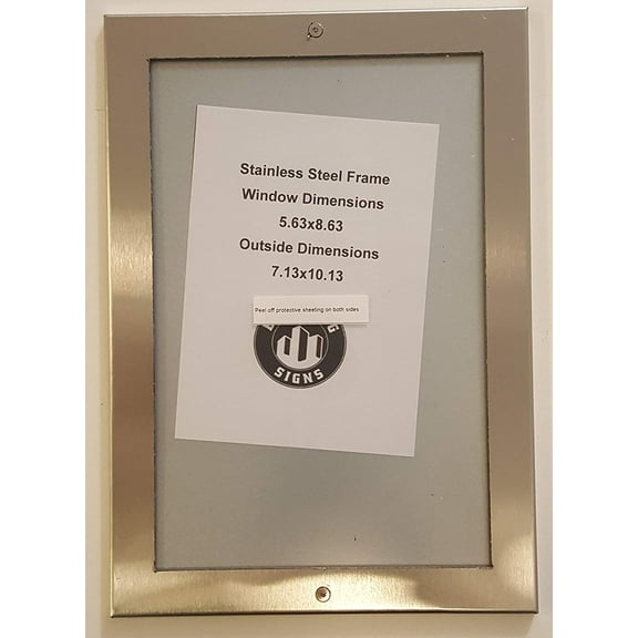 Elevator Certificate Frame 5 .63 x 8.63 Stainless Steel(ref-2022-4)