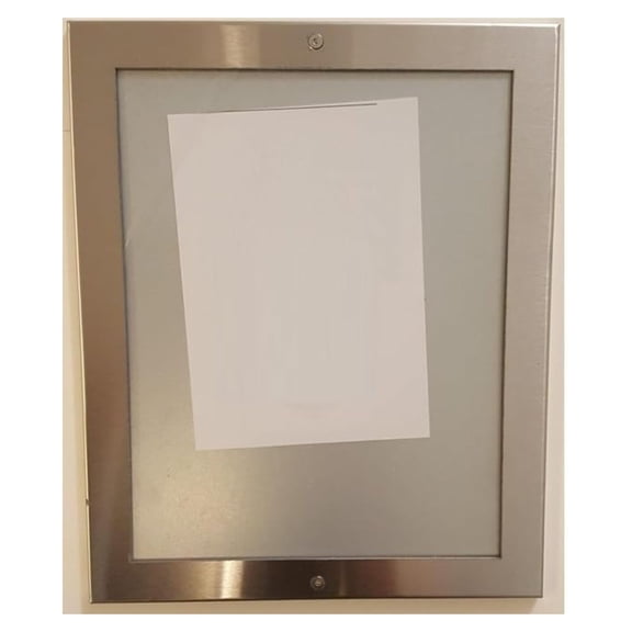 Elevator Certificate Frame 5X7 Stainless Steel Lockable Stainless Steel Frame With Anti-Vandal Plexiglass For Elevator Interiors, & Public Use W