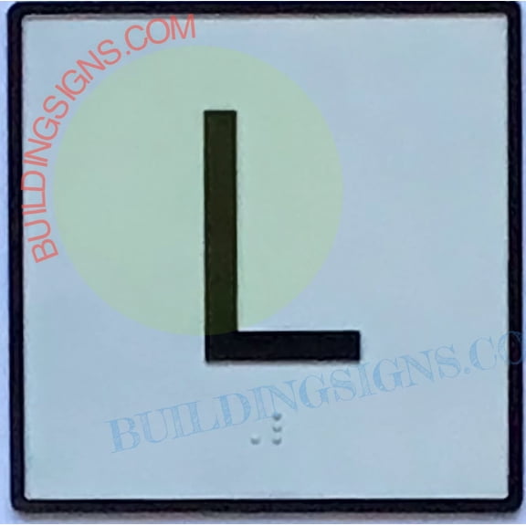 Elevator Floor Number L Sign- Elevator JAMB Plate Floor Lobby Sign (White Backround,CAST Iron,4X4 INCH)-The Iron Man LINE(ref062022)