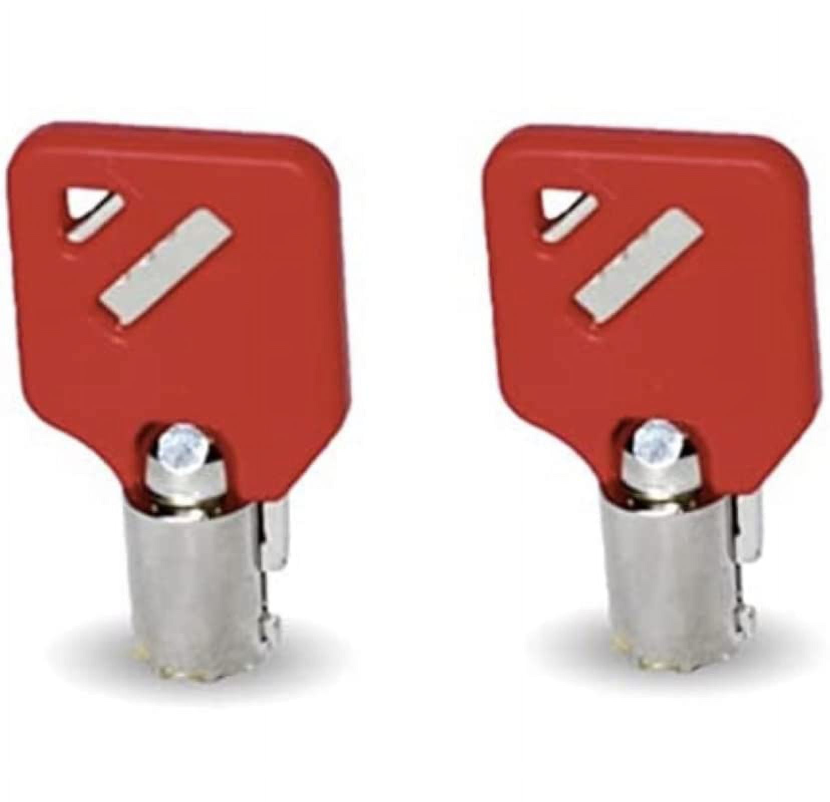 Elevator Key, 2 FEOK1 Keys With Red Key Covers (FEOK1), Red, New And