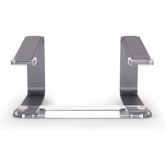 Elevator Laptop Stand - Ergonomic Computer Riser & Laptop Mount Made of Sturdy Brushed Aluminum - Supports Posture & Elevates Workspace with a Minimal Design, Space Grey Clear (2.5 Oz)