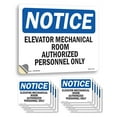 thumbnail image 1 of Elevator Mechanical Room Authorized Personnel Only OSHA Notice Vinyl Decal Label 7 Inch x 5 Inch - 10 Pack, 1 of 6