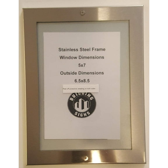 Elevator Permit frame 5x7 stainless Steel