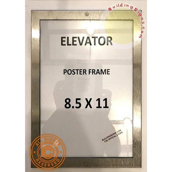 Elevator Poster Frame 8.5x11 (Lockable !!!, Stainless Steel, Heavy Duty-Commercial use) (ref-2201)