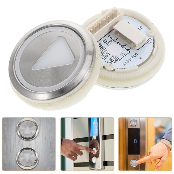 FRCOLOR 2Pcs Elevator Warning Bell Button Silver Elevator Replacement Accessory