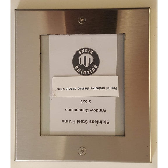 Elevator certificate frame 2.5 x 3 stainless Steel