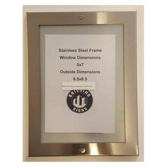 Elevator certificate frame ( size 5x7, stainless Steel)