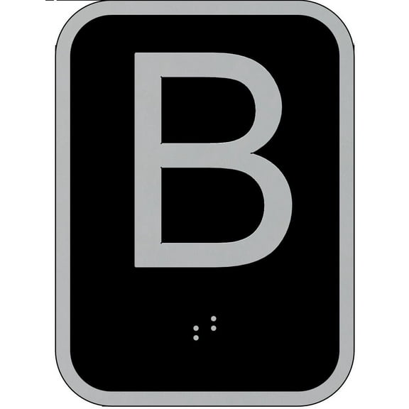 Elevator floor number B sign - Elevator Jamb Plate B Sign -ref17222