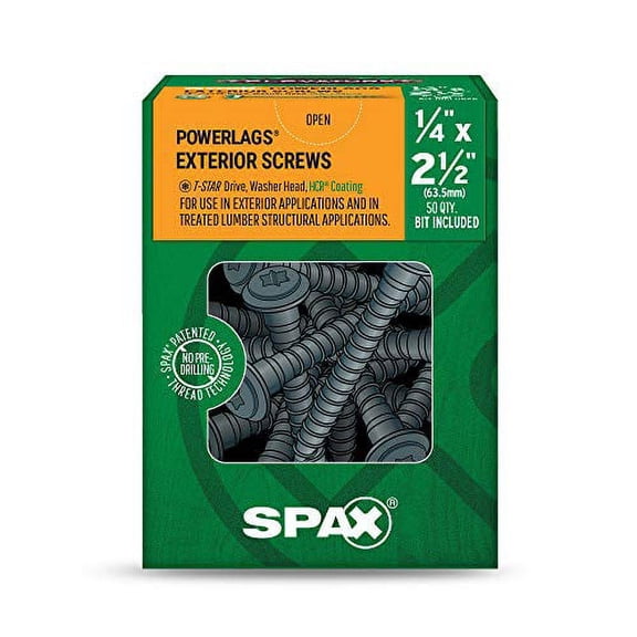 Elevators ESS50 SPAX PowerLags x 2-1/2 Exterior Structural Lag Screws