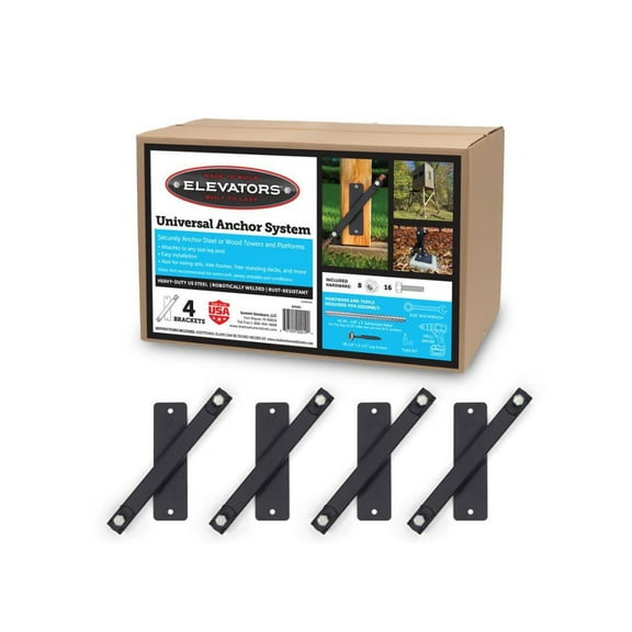 Elevators Universal Anchor System with US Steel Heavy-Duty Welded Brackets and Anti-Corrosion Powder Coating (Set of 4)