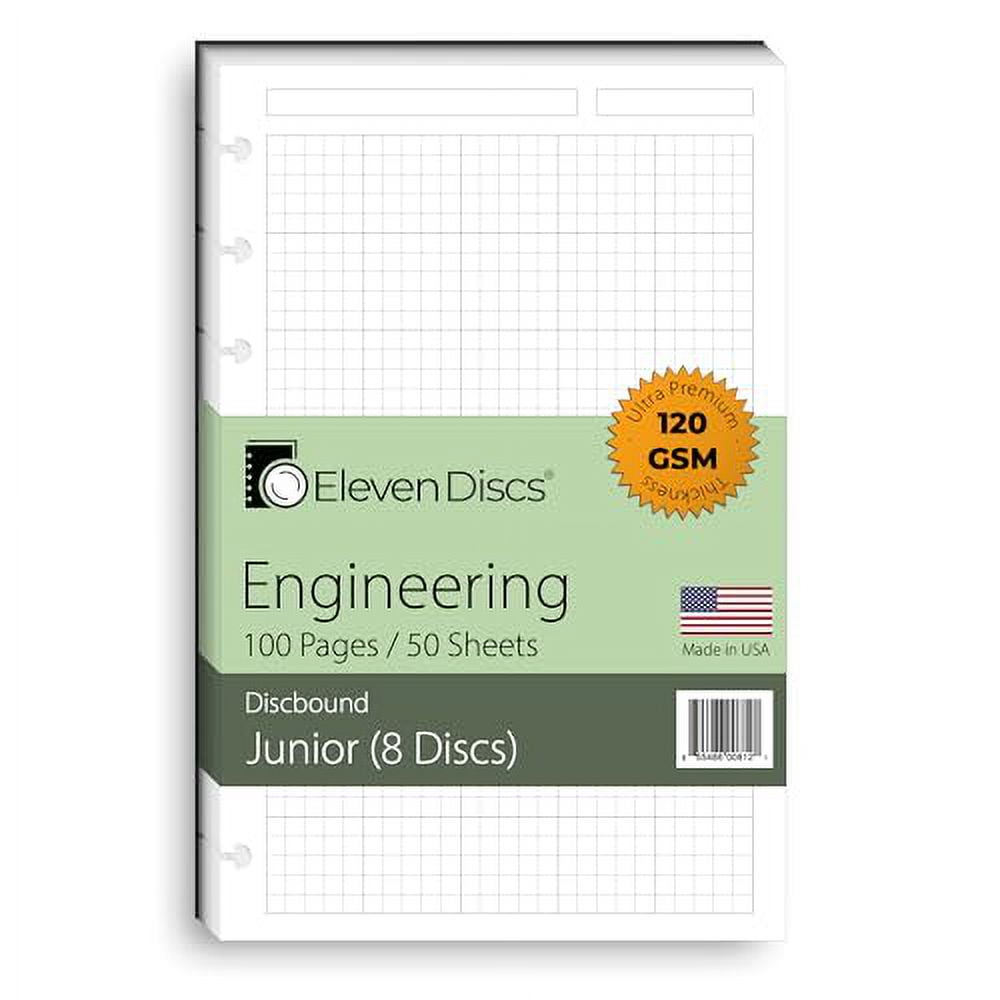 Eleven Discs Discbound Paper, Junior Size Engineering Grid Sheets Premium 120gsm Heavyweight