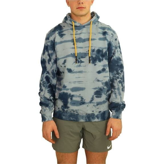 Elevenparis Mens Tie Dye Hoodie Sweatshirt, Blue, Large