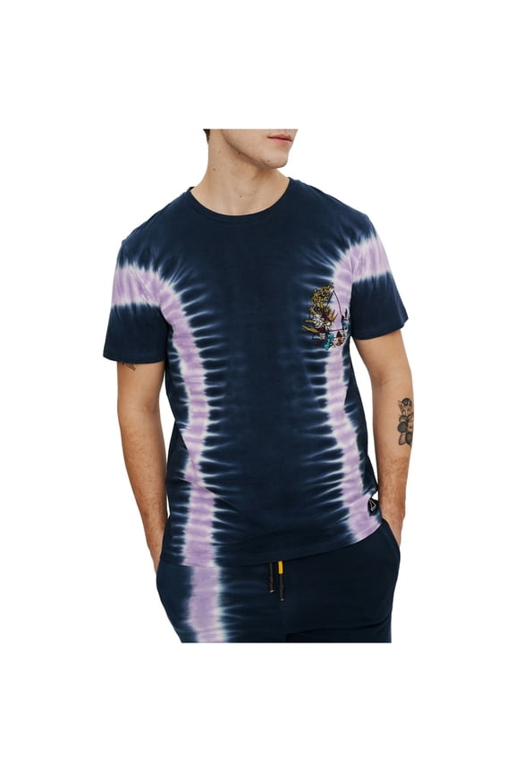 Elevenparis Mens Embroidered Embellished T-Shirt, Blue, Large