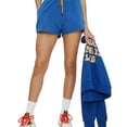 thumbnail image 1 of Elevenparis Womens Drawstring Waist Casual Walking Shorts, Blue, X-Small, 1 of 2