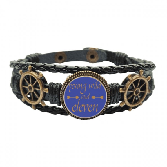 Eleven Young Numbers Leather Braided Ocean Bracelet Wristband