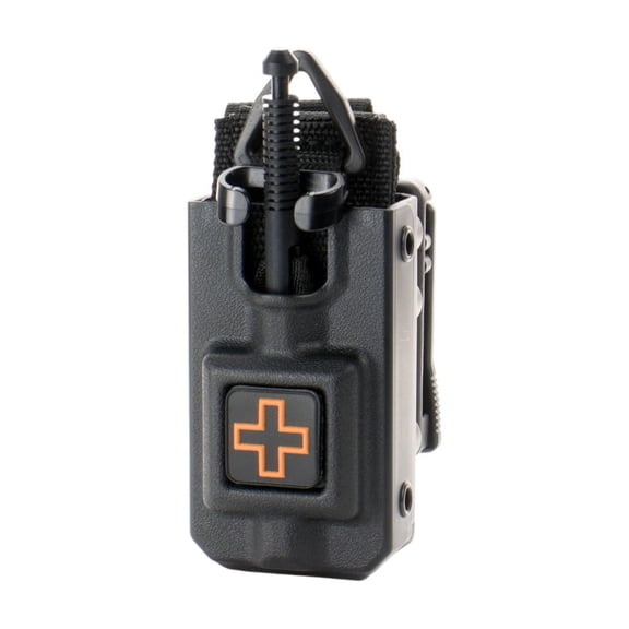 Eleven10 Rigid TQ Case for SOFTT/SOFTT-W Cross Front, Belt (Tek-Lok) Black w/ Black/Orange Cross