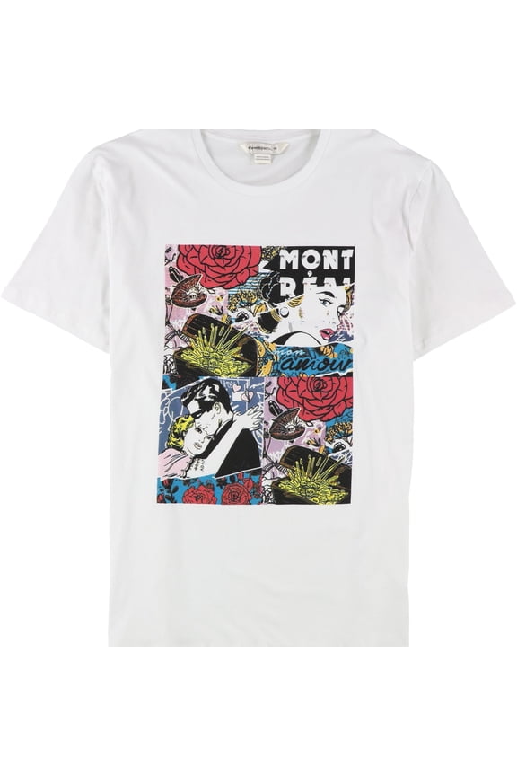 Elevenparis Mens Bandit Graphic T-Shirt, White, Small