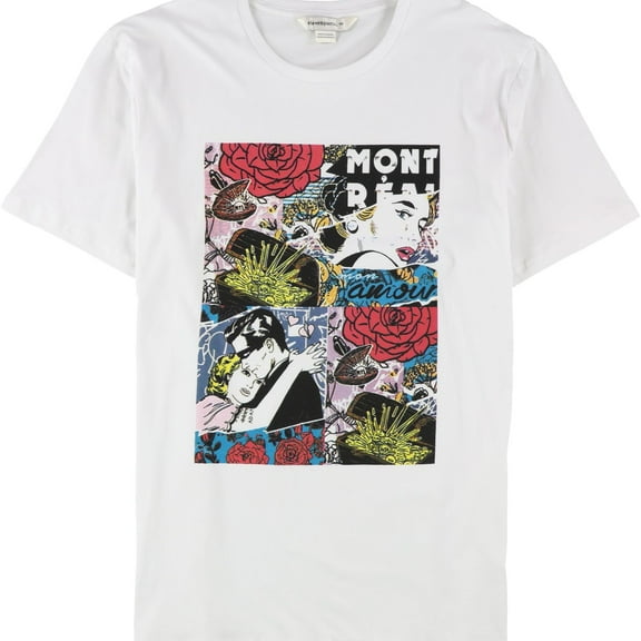 Elevenparis Mens Bandit Graphic T-Shirt, White, X-Large